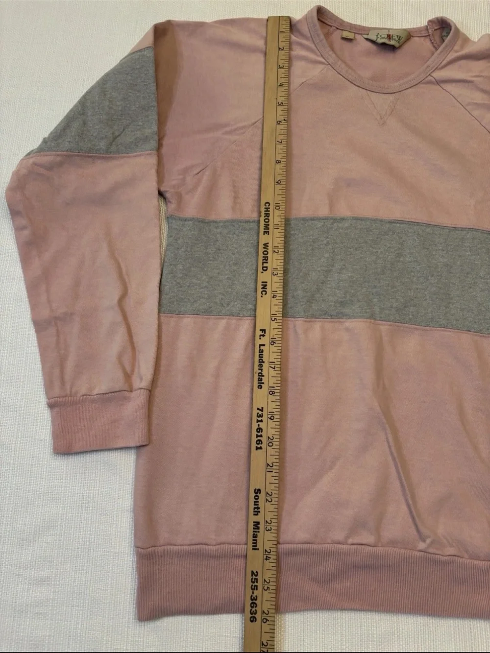 Vintage 90’s J.Crew Sweatshirt Women’s Medium Pink Gray Cotton Crewneck USA
